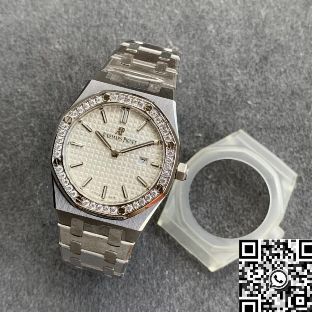 Audemars Piguet Royal Oak 67651ST.ZZ.1261ST.01 Silver Diamond Watch JF Factory WeatherProof 2849