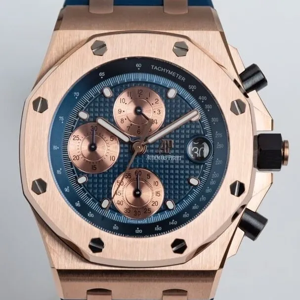 Audemars Piguet Royal Oak Offshore 26238OR Rose Gold Blue Dial Watch APF Factory Trendsetting 2057