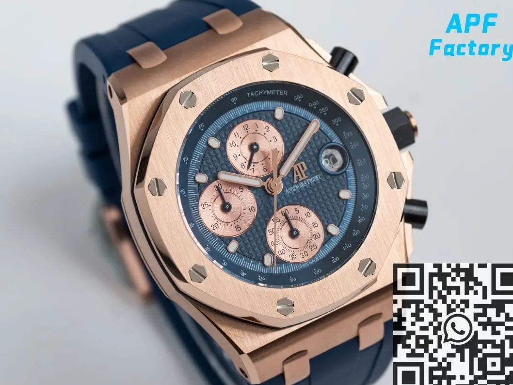Audemars Piguet Royal Oak Offshore 26238OR Rose Gold Blue Dial Watch APF Factory Trendsetting 2057