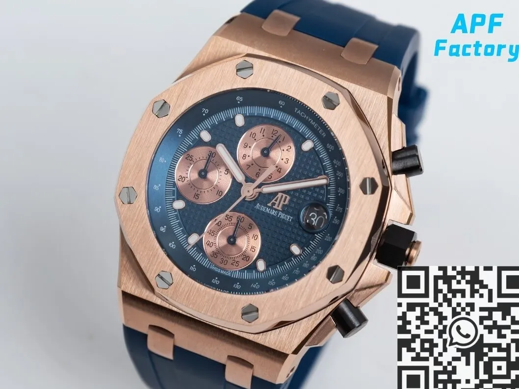 Audemars Piguet Royal Oak Offshore 26238OR Rose Gold Blue Dial Watch APF Factory Trendsetting 2057