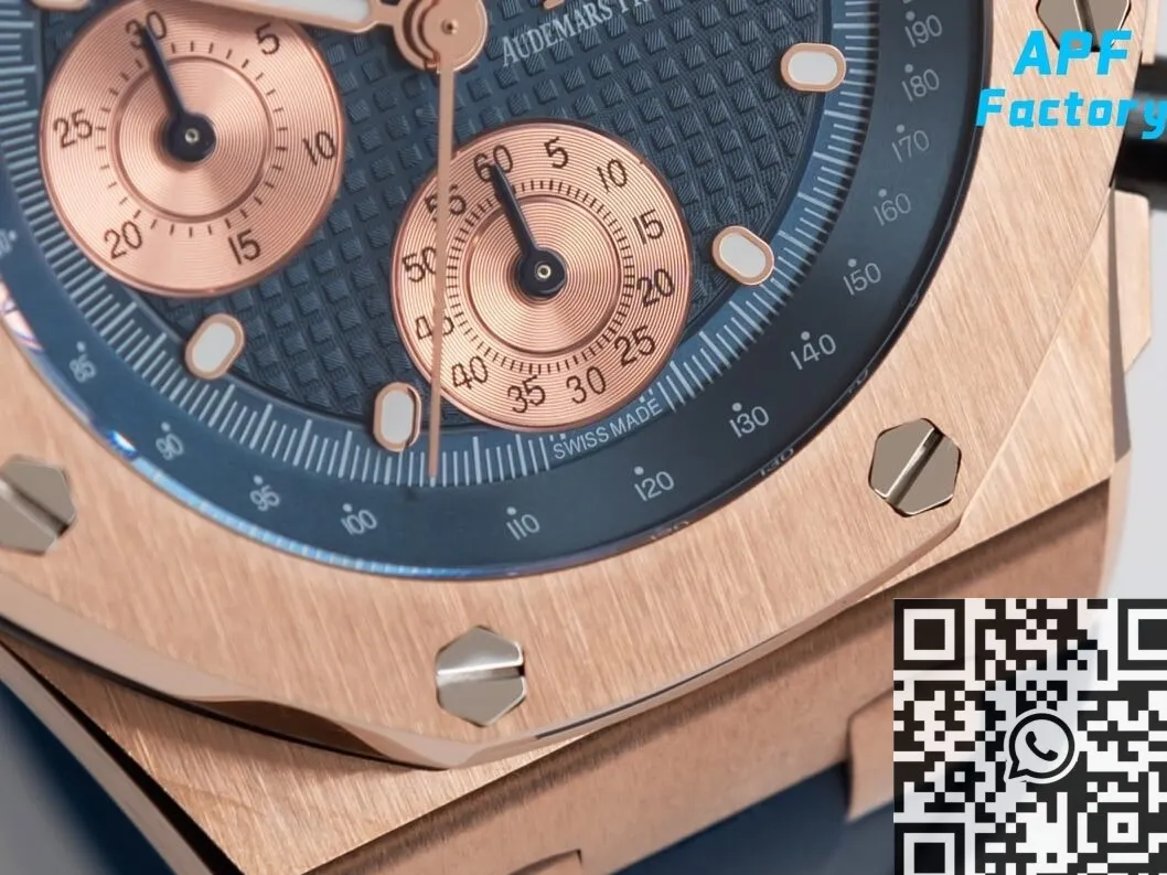 Audemars Piguet Royal Oak Offshore 26238OR Rose Gold Blue Dial Watch APF Factory Trendsetting 2057
