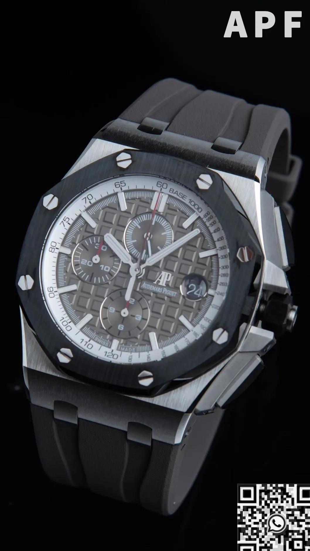 Stretchable Audemars Piguet Royal Oak Offshore Replica Watch 26400 Gray Panda Plate APF Factory 2106