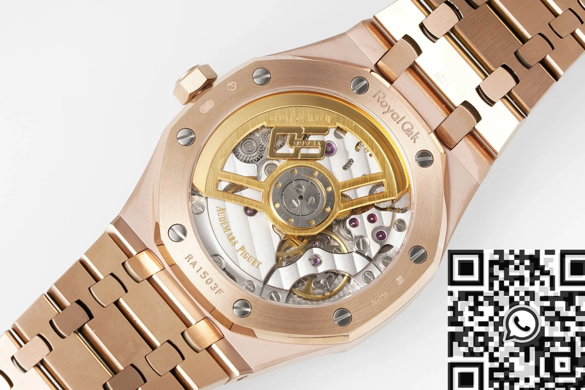 Vibrant Audemars Piguet Royal Oak Replica Watch 15510OR.OO.1320OR.03 Rose Gold Blue Dial APS Factory 2018