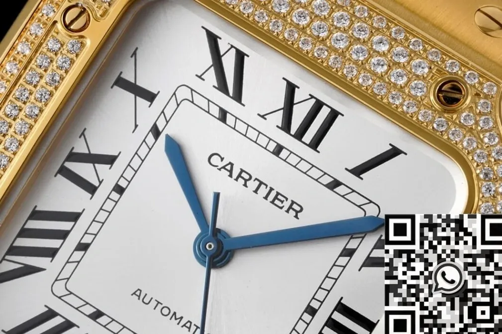 Cartier De Santos Gold Full Diamond Watch BV Factory MultiPurpose 2484
