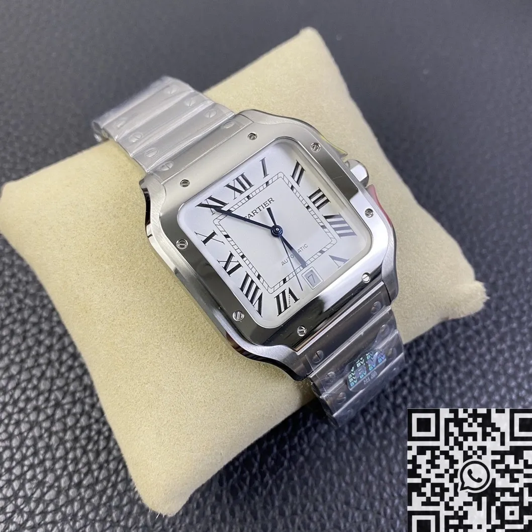 Breathable Cartier Santos WSSA0009 White Dial Watch BV Factory 2500