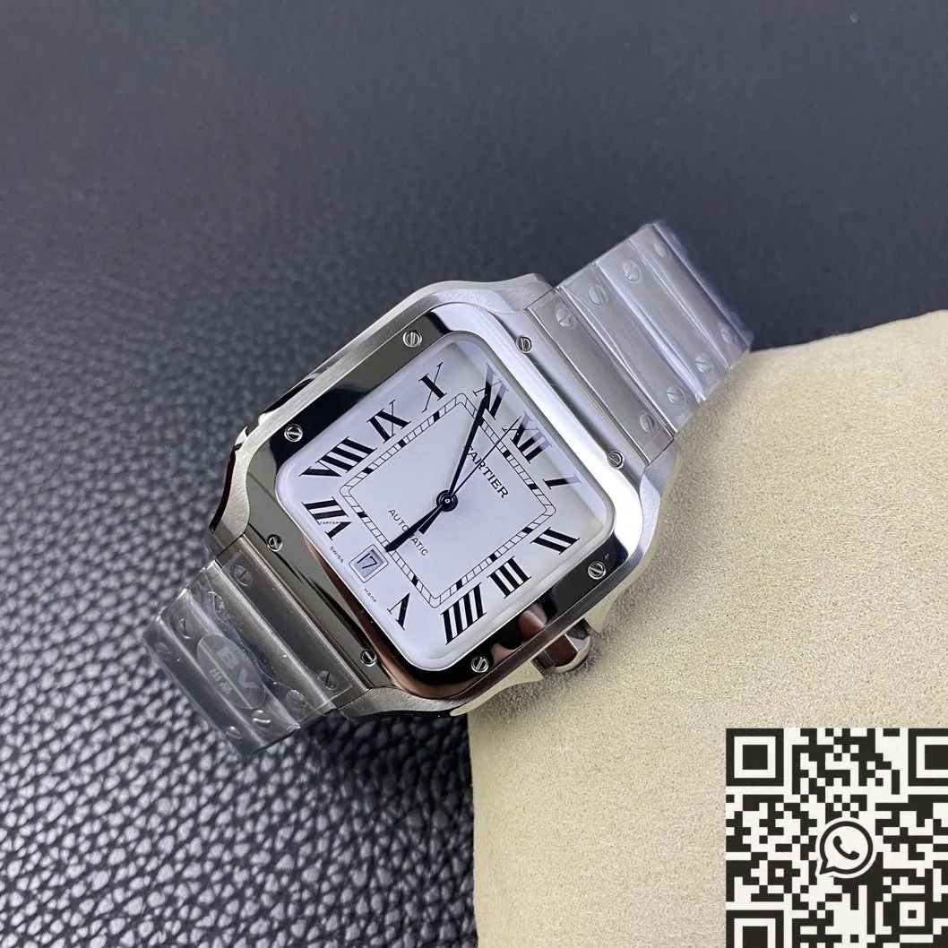 Breathable Cartier Santos WSSA0009 White Dial Watch BV Factory 2500