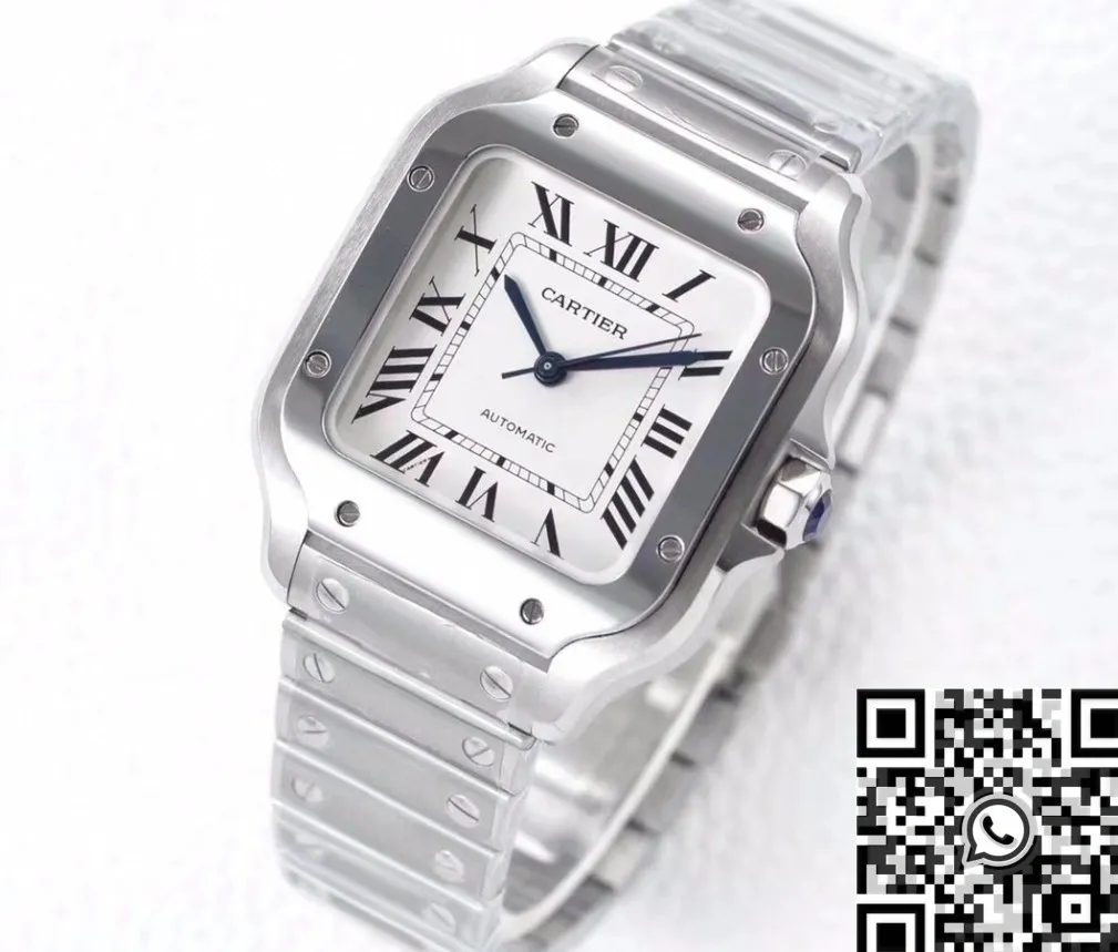 Cartier Santos WSSA0029 Whit Dial Watch BV Factory Original 2495