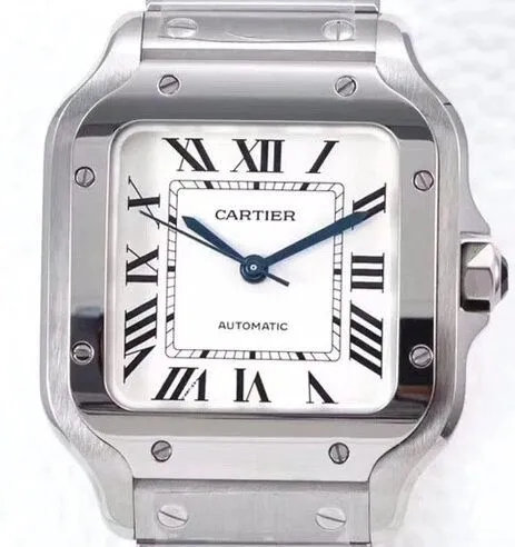 Cartier Santos WSSA0029 Whit Dial Watch BV Factory Original 2495