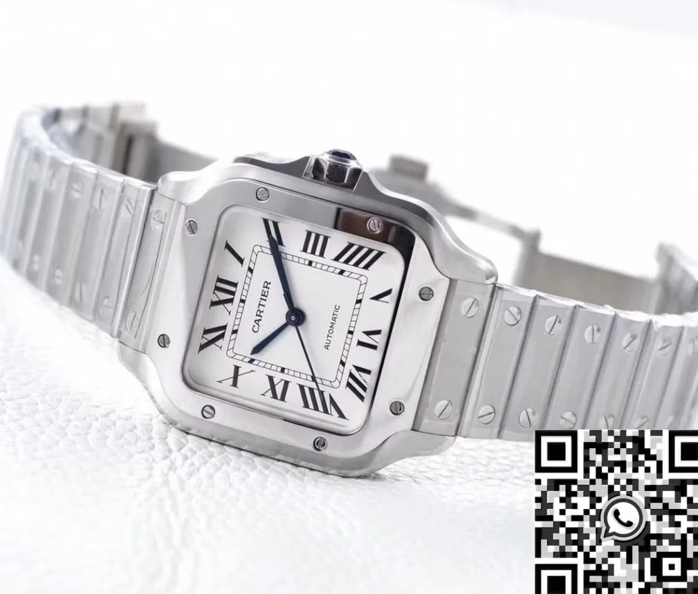 Cartier Santos WSSA0029 Whit Dial Watch BV Factory Original 2495