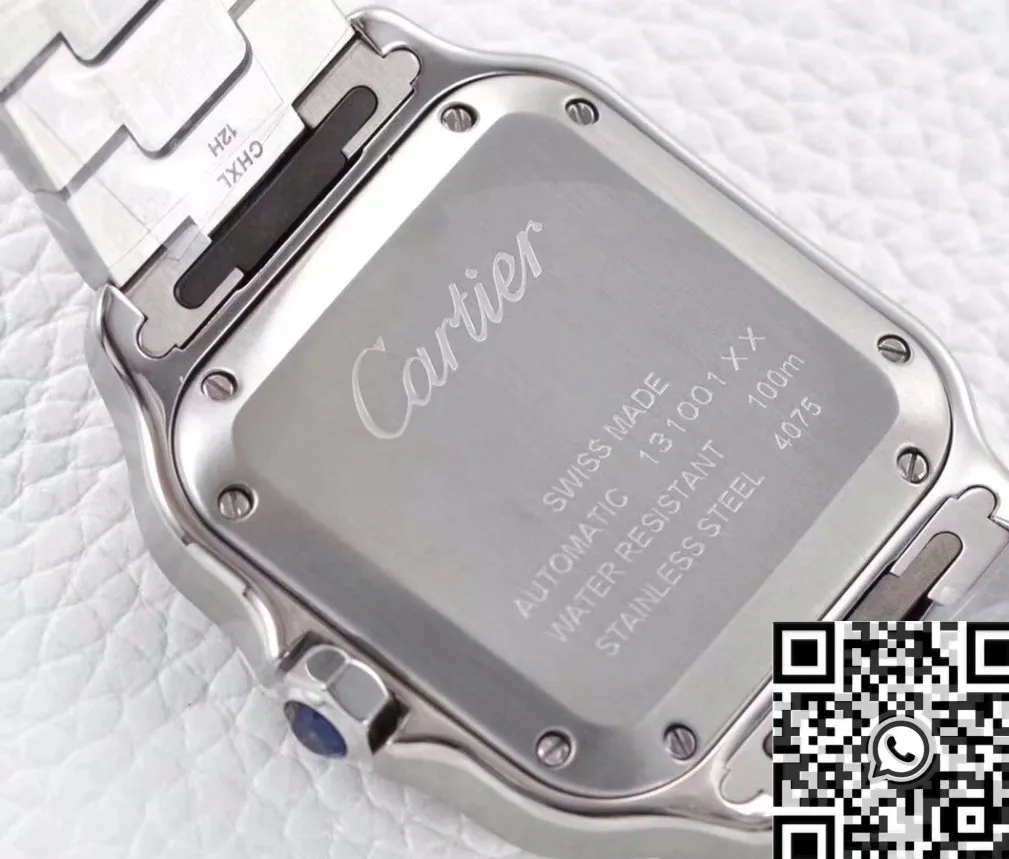 Cartier Santos WSSA0029 Whit Dial Watch BV Factory Original 2495