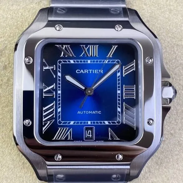 Flexible Cartier Santos WSSA0030 Gradient Blue Watch BV Factory 2499