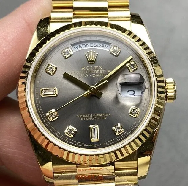 ZeroBulk Cheap Rolex Day Date M118238 Black Dial Diamond Scale 36mm Watch Q Factory 2701