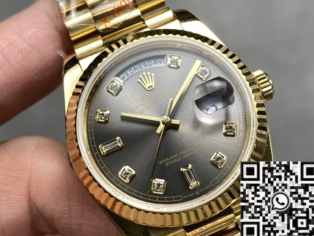 ZeroBulk Cheap Rolex Day Date M118238 Black Dial Diamond Scale 36mm Watch Q Factory 2701
