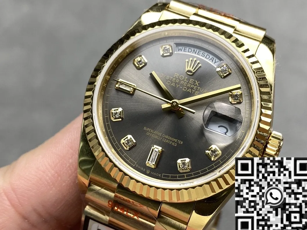 ZeroBulk Cheap Rolex Day Date M118238 Black Dial Diamond Scale 36mm Watch Q Factory 2701