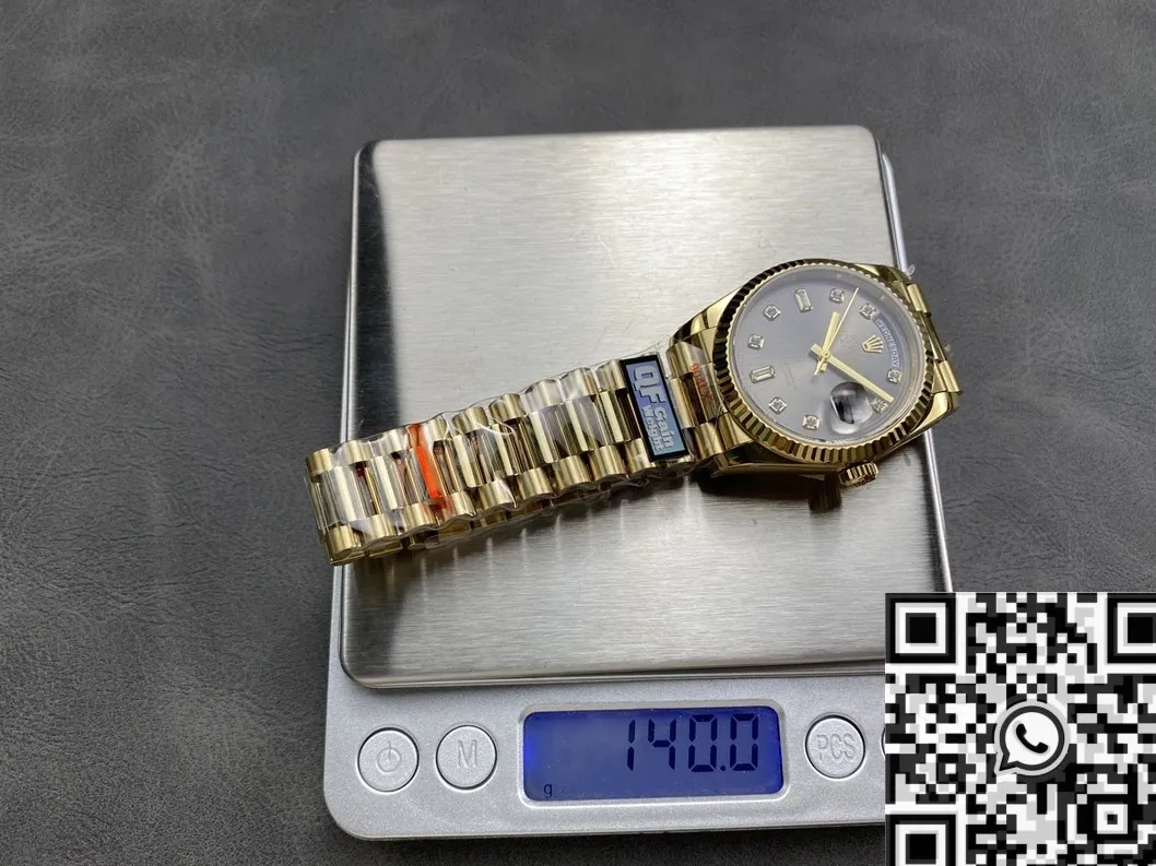 ZeroBulk Cheap Rolex Day Date M118238 Black Dial Diamond Scale 36mm Watch Q Factory 2701
