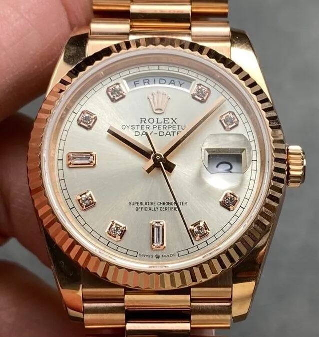 Day Date 36 Rolex M128235 Diamond Scale Watch Q Factory Contemporary 2712
