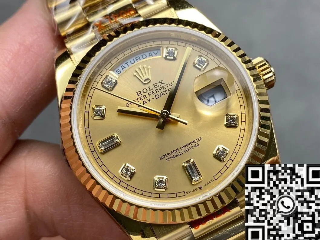 Trendsetting Day Date Rolex Diamond M128238 – 0008 Diamond Scale 36mm Watch Q Factory 2704