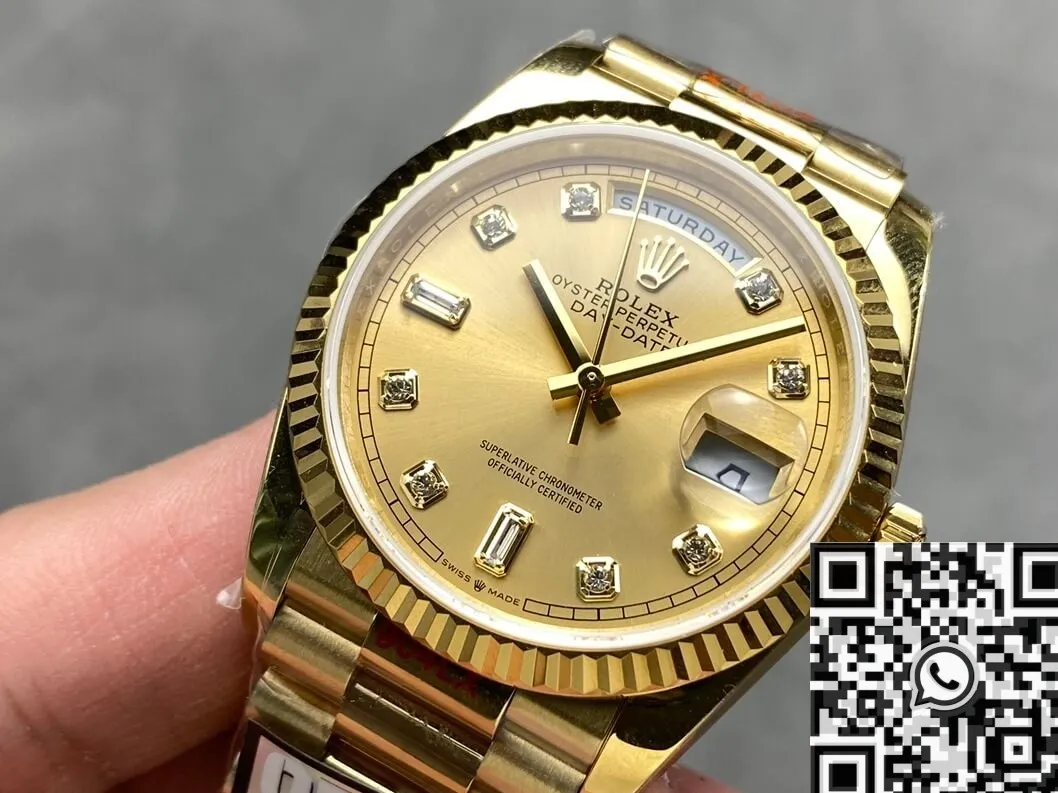 Trendsetting Day Date Rolex Diamond M128238 – 0008 Diamond Scale 36mm Watch Q Factory 2704