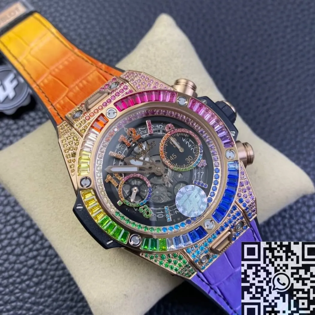 Hublot BIG BANG Unico 411.OX.9910.LR.0999 Rainbow Rose Gold Watch ZF Factory Practical 2214