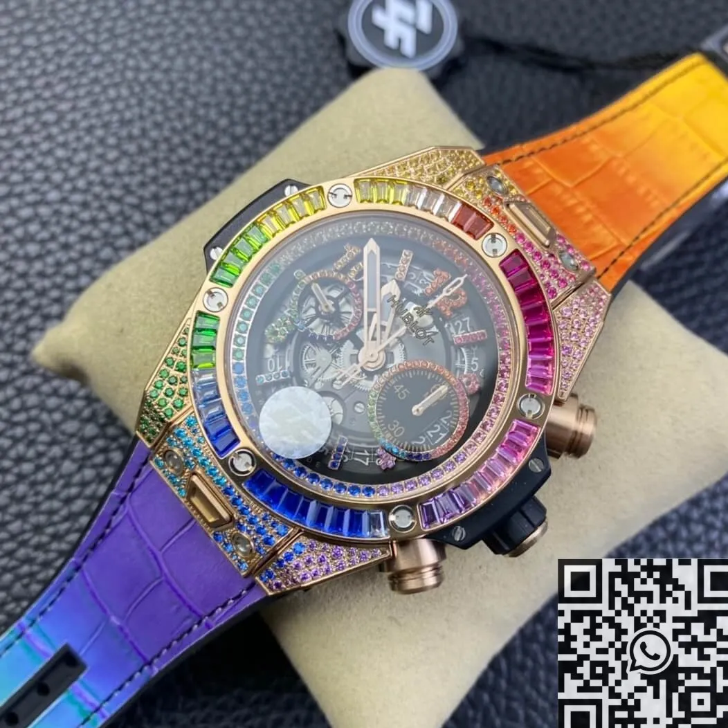 Hublot BIG BANG Unico 411.OX.9910.LR.0999 Rainbow Rose Gold Watch ZF Factory Practical 2214