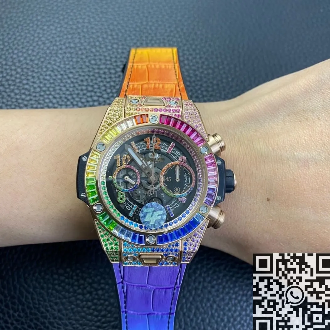 Hublot BIG BANG Unico 411.OX.9910.LR.0999 Rainbow Rose Gold Watch ZF Factory Practical 2214