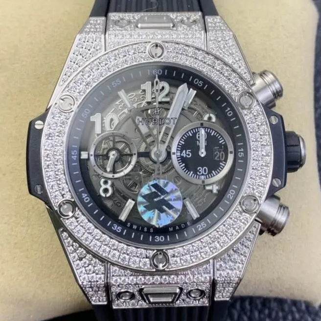 Breathable Hublot BIG BANG Unico 421.NX.1170.RX.1704 Diamond Bezel Watch ZF Factory 2216