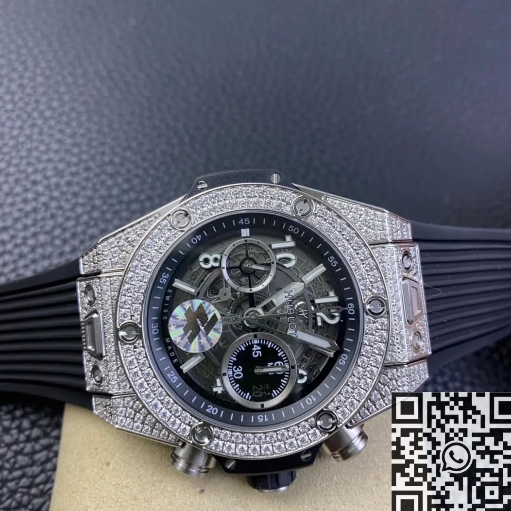 Breathable Hublot BIG BANG Unico 421.NX.1170.RX.1704 Diamond Bezel Watch ZF Factory 2216