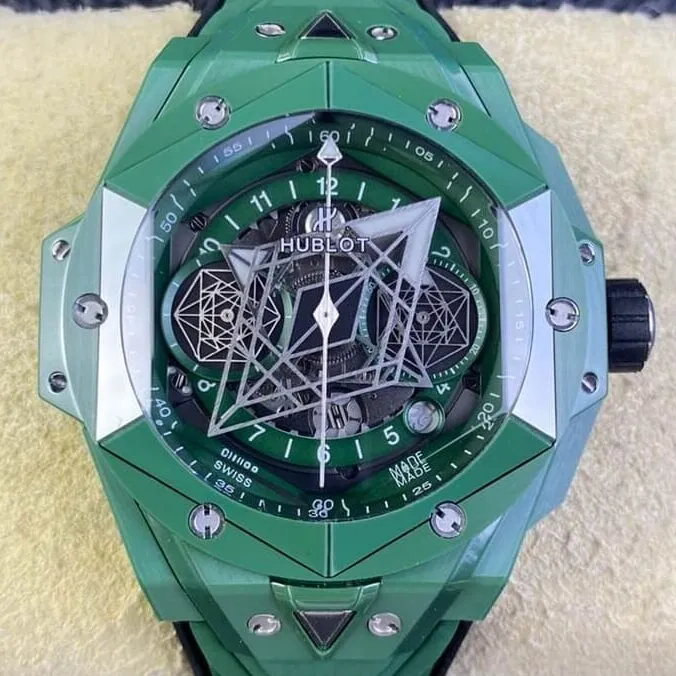 RelaxedFit Hublot Big Bang Sang Bleu II 418.GX.5207.RX.MXM22 Green Ceramics BBF Factory 2690