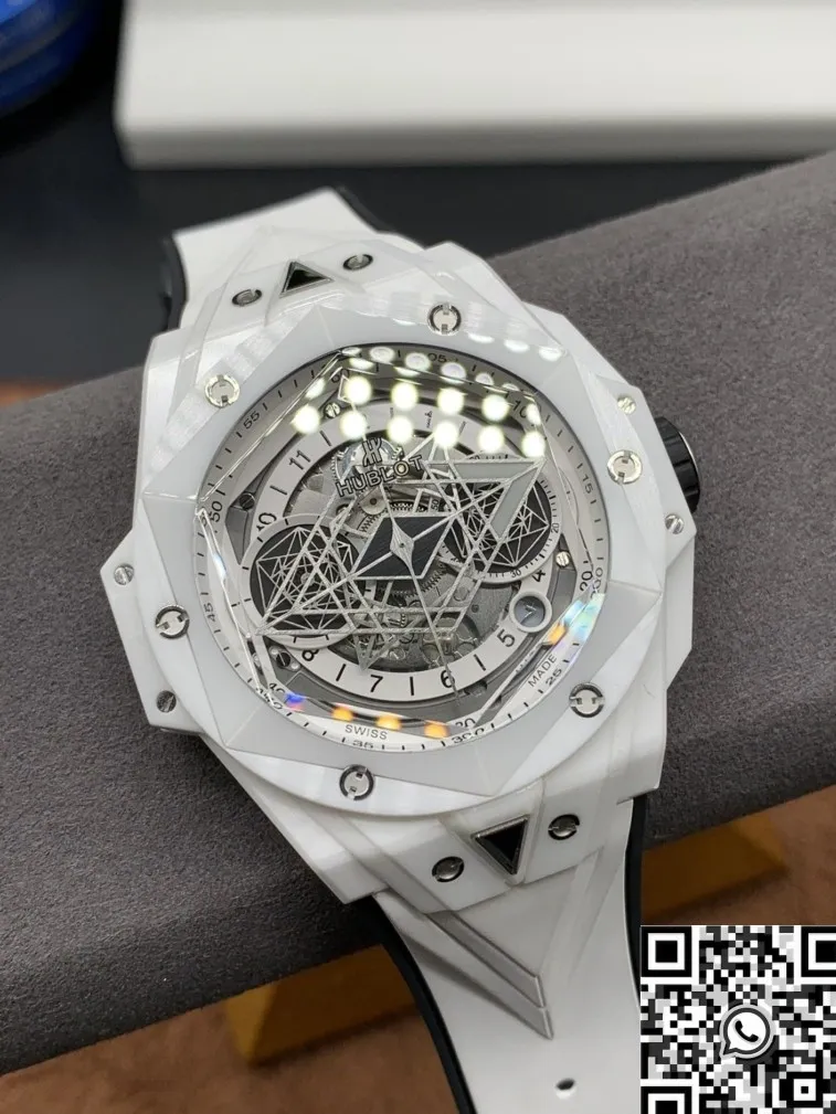 Stylish Hublot Big Bang Sang Bleu II 418.HX.2001.RX.MXM2 White Ceramics Watch BBF Factory 2685