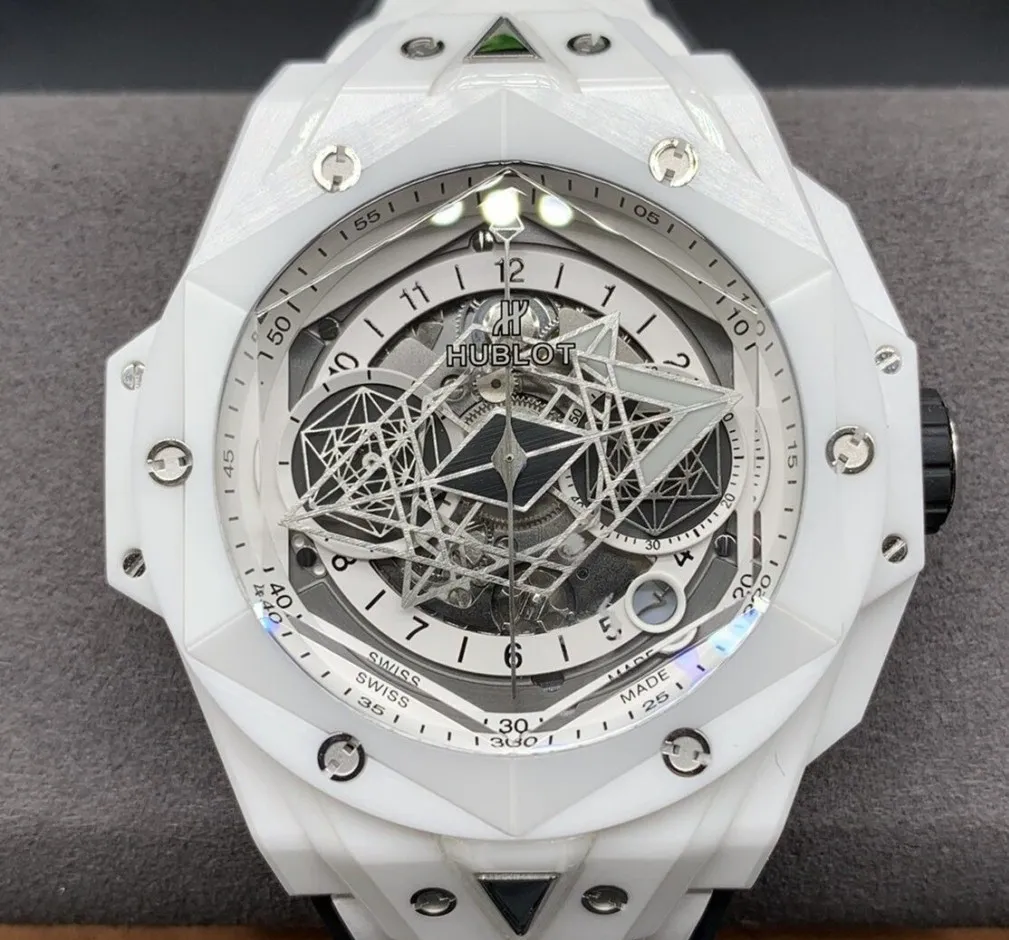 Stylish Hublot Big Bang Sang Bleu II 418.HX.2001.RX.MXM2 White Ceramics Watch BBF Factory 2685