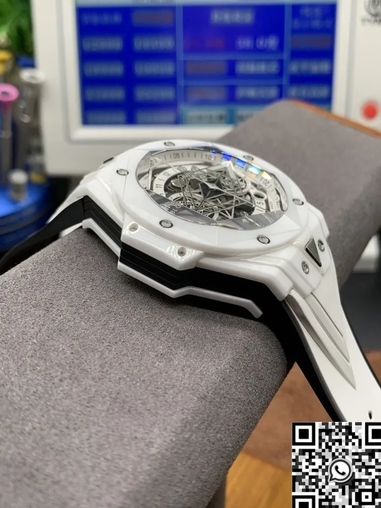 Stylish Hublot Big Bang Sang Bleu II 418.HX.2001.RX.MXM2 White Ceramics Watch BBF Factory 2685