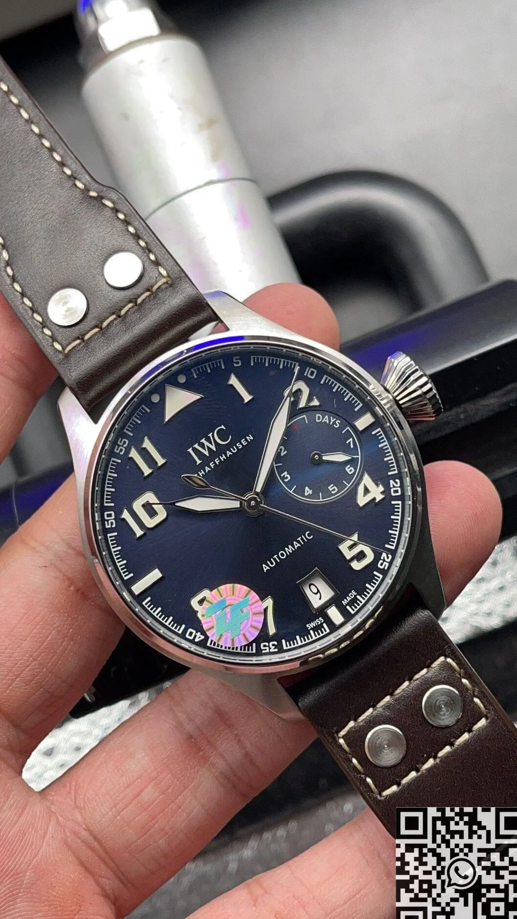 Stretchable IWC Pilot IW501002 Blue Dial Size 46mm Watch ZF Factory 2228
