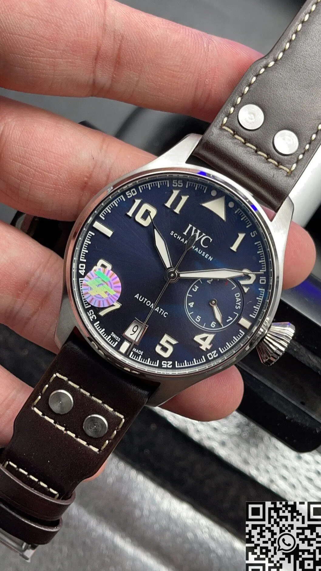 Stretchable IWC Pilot IW501002 Blue Dial Size 46mm Watch ZF Factory 2228