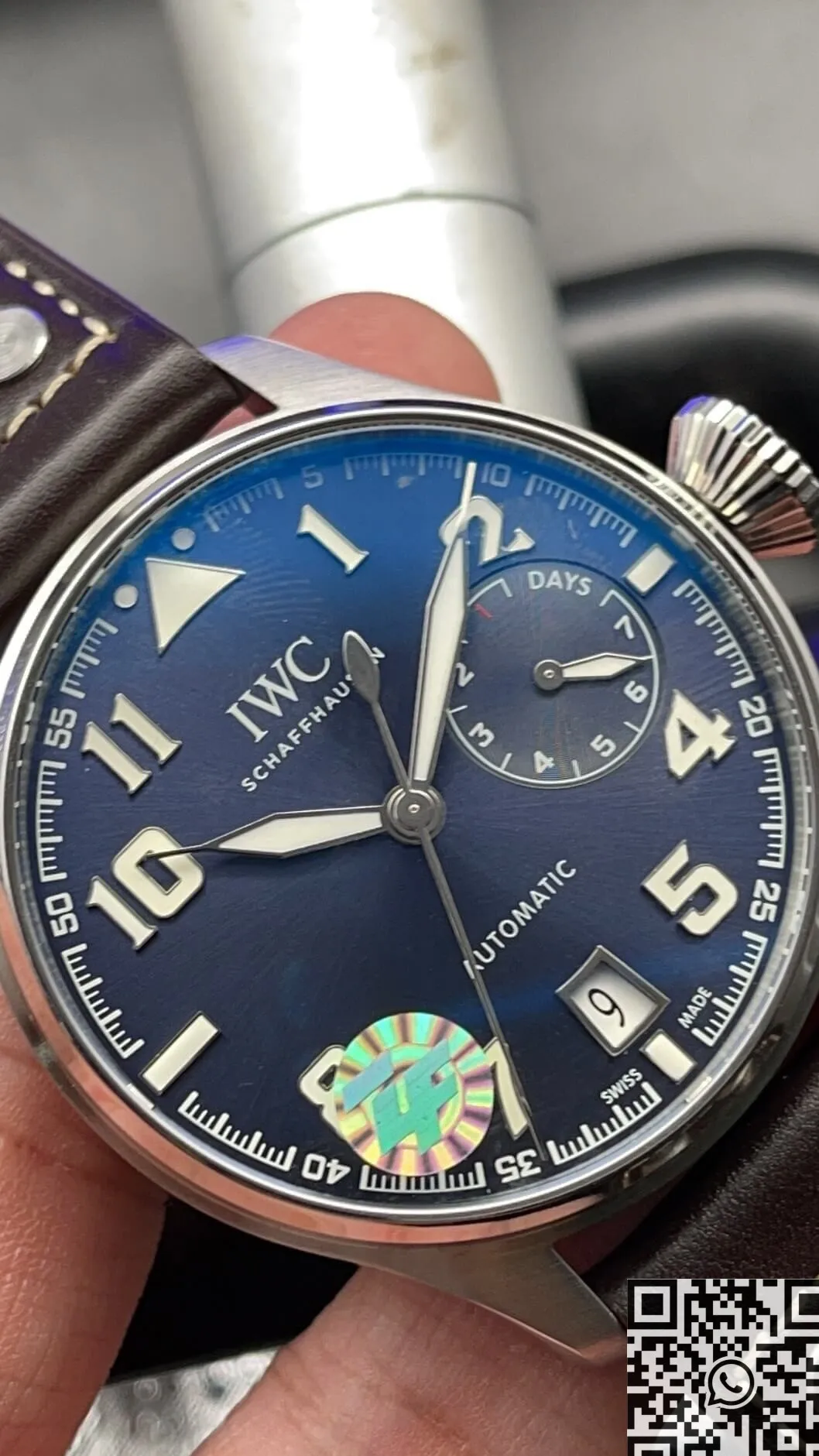 Stretchable IWC Pilot IW501002 Blue Dial Size 46mm Watch ZF Factory 2228