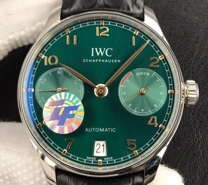 Sophisticated IWC Portugieser IW500708 Green Panda Plate Watch ZF Factory 2242