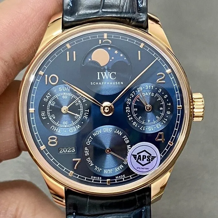 Reliable IWC Portugieser IW503312 Blue Panda Plate Watch APS Factory 2038