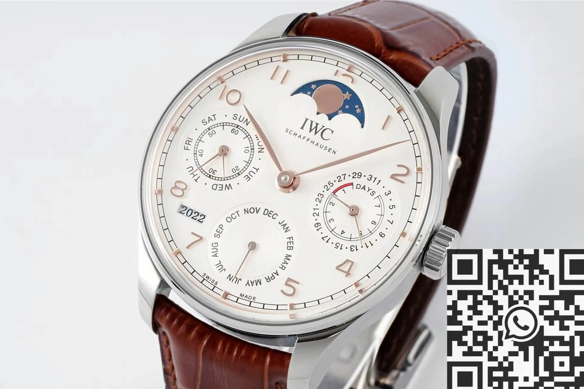 IWC Portugieser Perpetual Calendar IW503307 White Panda Plate Watch APS Factory Supportive 2036