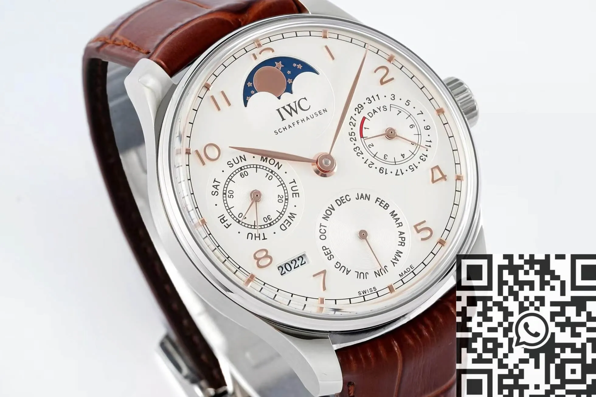 IWC Portugieser Perpetual Calendar IW503307 White Panda Plate Watch APS Factory Supportive 2036