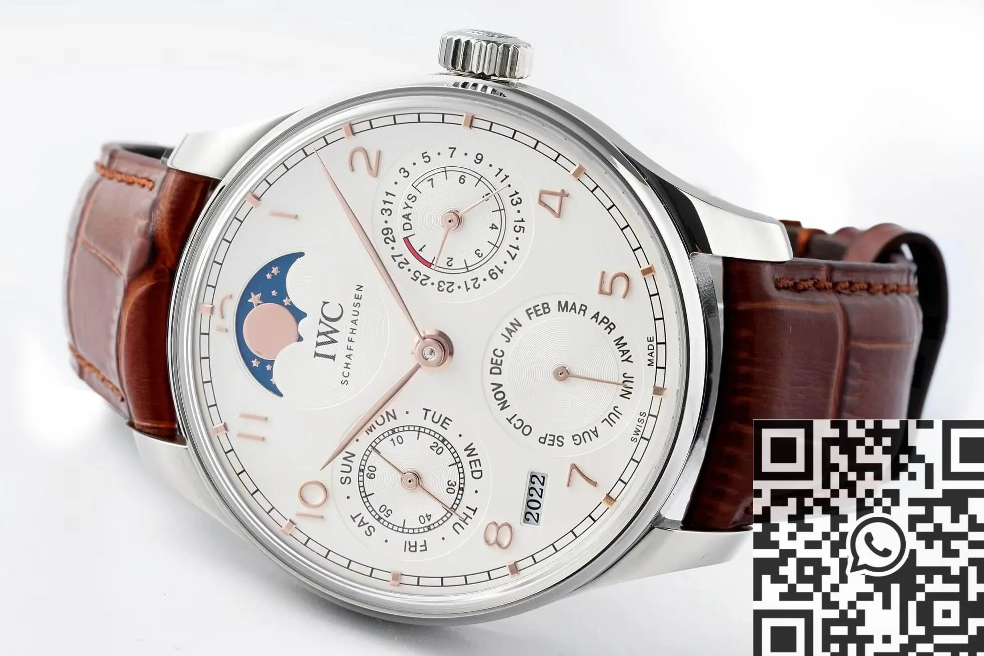 IWC Portugieser Perpetual Calendar IW503307 White Panda Plate Watch APS Factory Supportive 2036