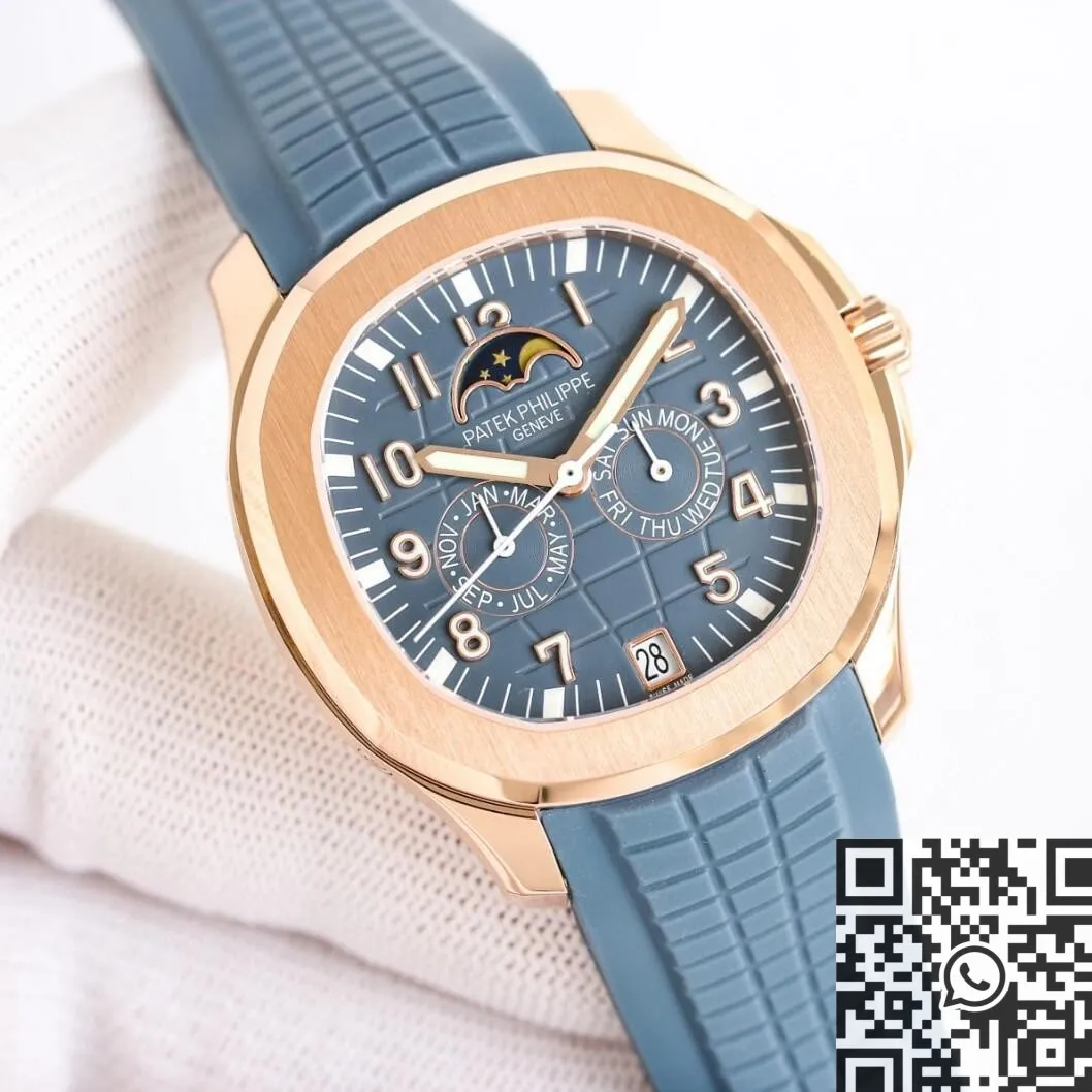 Unique Patek Philippe Aquanaut 5261R-001 Rose Gold Blue Dial Watch 2888