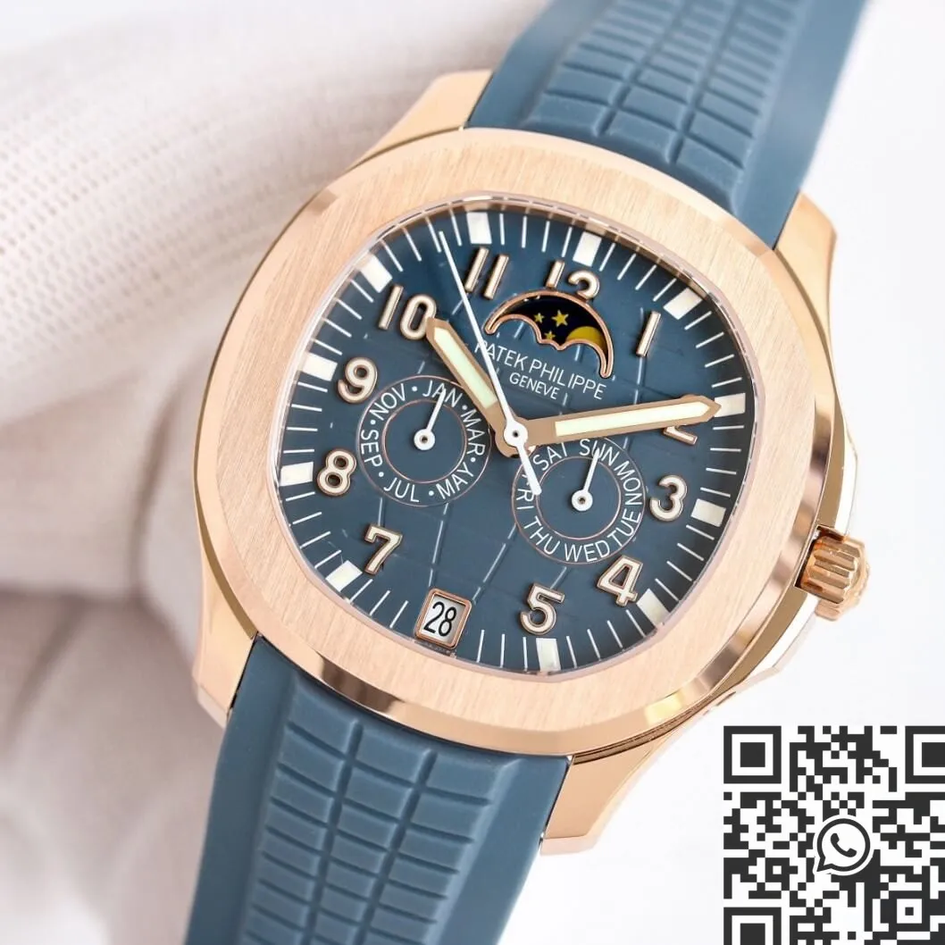 Unique Patek Philippe Aquanaut 5261R-001 Rose Gold Blue Dial Watch 2888