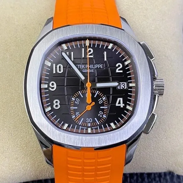 Popular Patek Philippe Aquanaut 5968A-001 Orange Rubber Strap Watch OM Factory 748