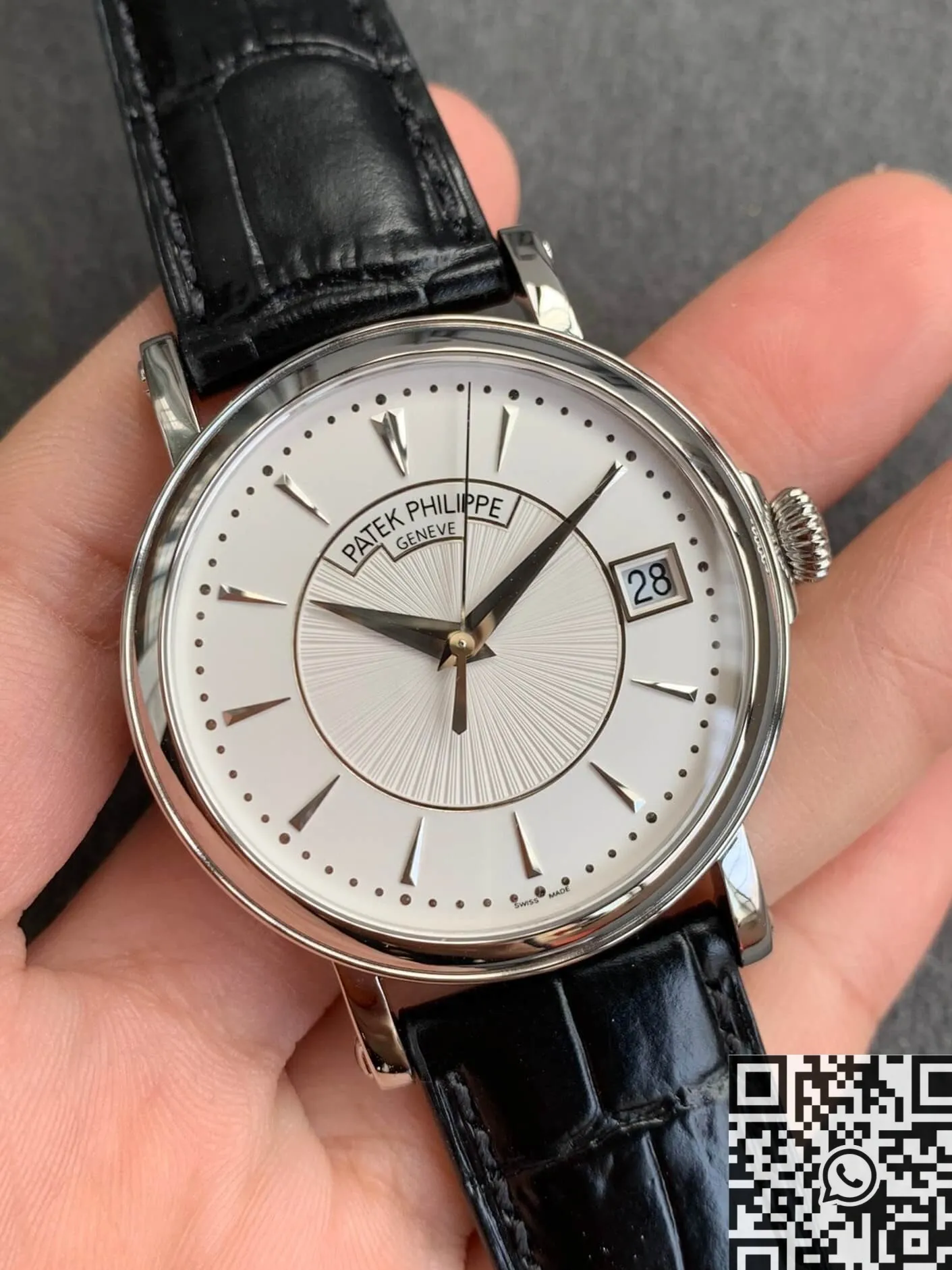 Patek Philippe Calatrava 5153G-010 Black Leather Strap Watch ZF Factory Popular 2265