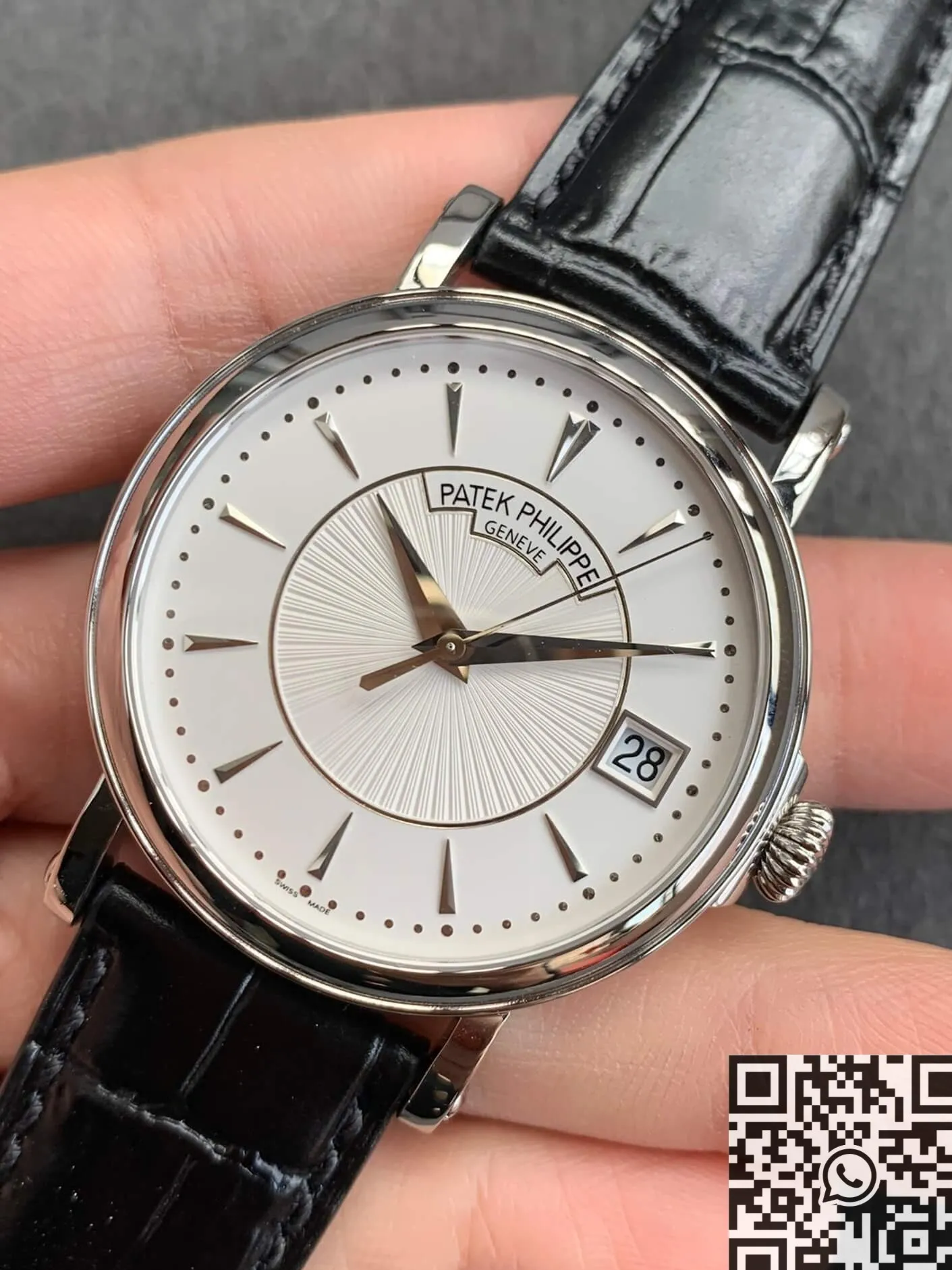 Patek Philippe Calatrava 5153G-010 Black Leather Strap Watch ZF Factory Popular 2265