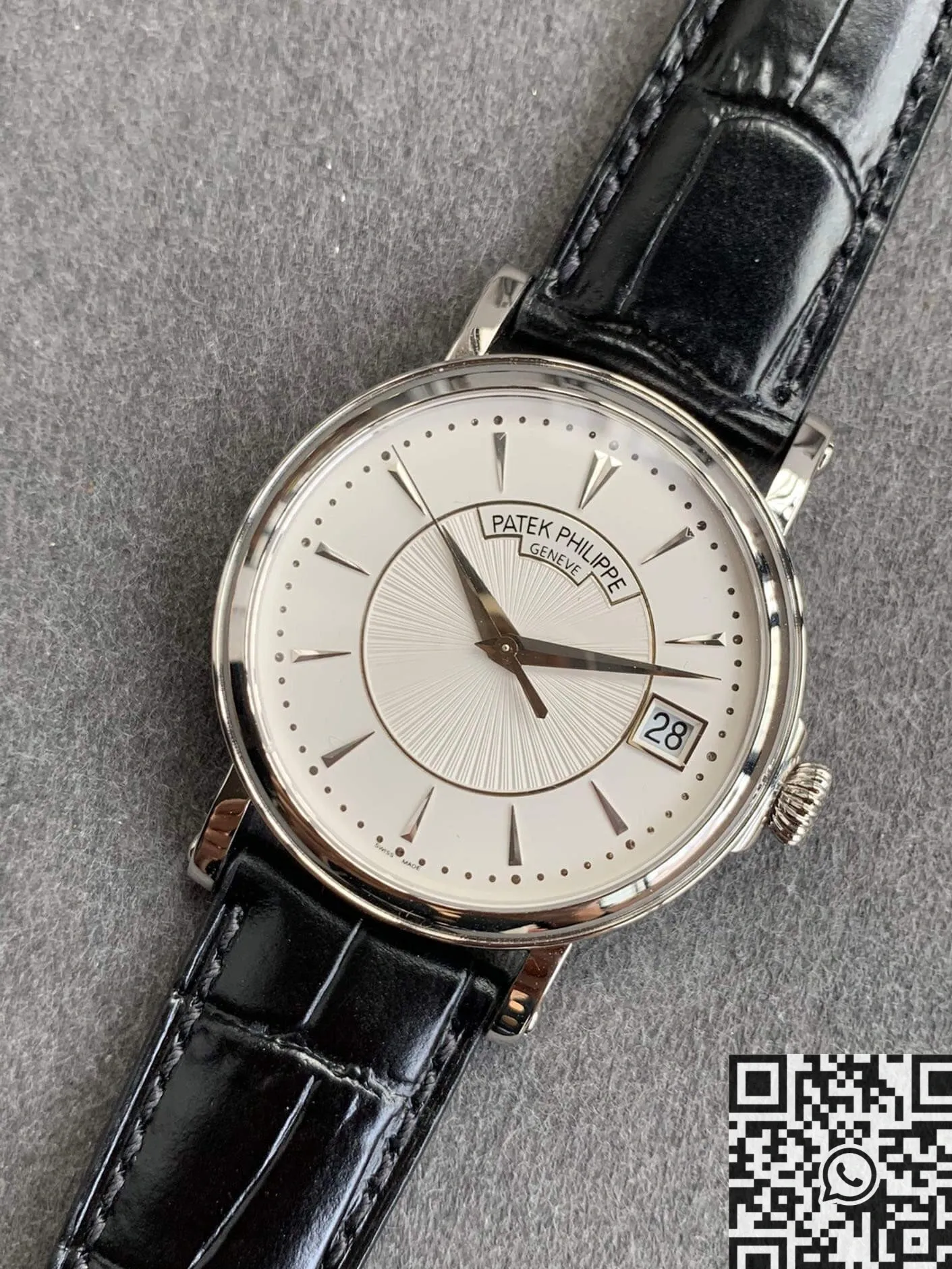 Patek Philippe Calatrava 5153G-010 Black Leather Strap Watch ZF Factory Popular 2265