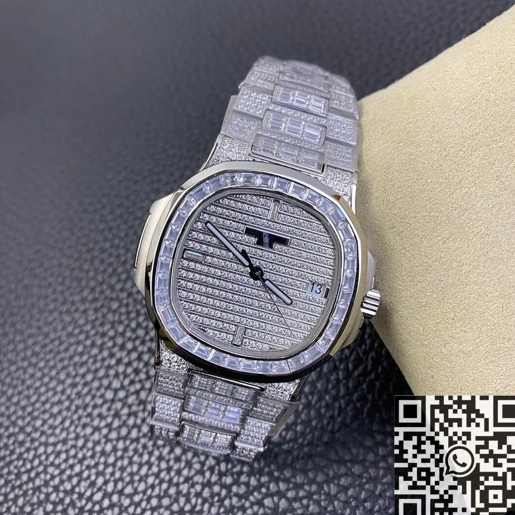 Resilient Patek Philippe Diamond Nautilus 5719 10G-010 Full Diamond Watch DM Factory 772