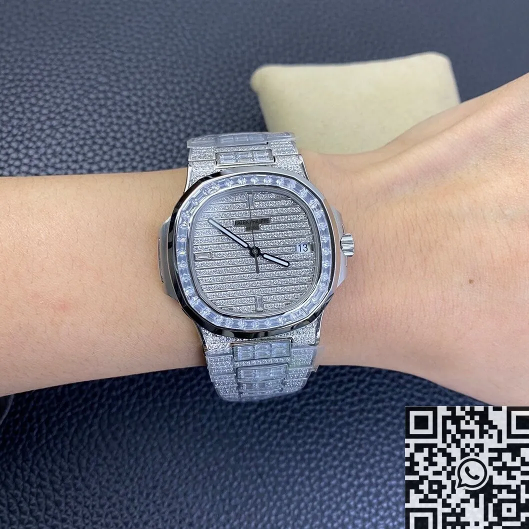 Resilient Patek Philippe Diamond Nautilus 5719 10G-010 Full Diamond Watch DM Factory 772