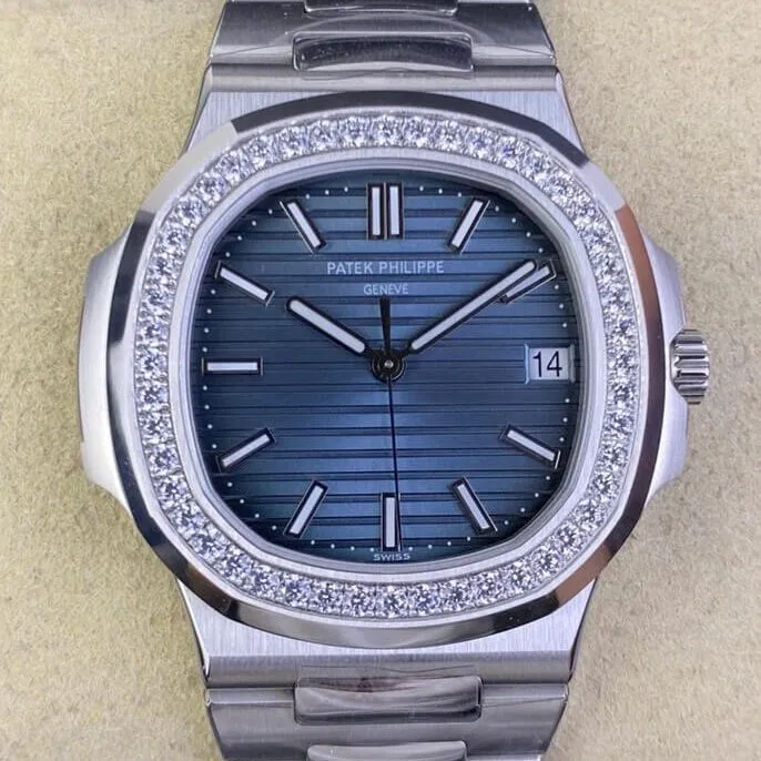 Patek Philippe Nautilus 5711 Blue Diamond Dial Watch 3K Factory Minimalist 1938