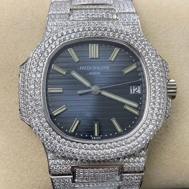 WaterResistant Patek Philippe Nautilus 5711 Blue Diamond Dial Watch R8 Factory 2734