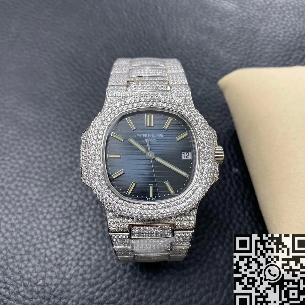 WaterResistant Patek Philippe Nautilus 5711 Blue Diamond Dial Watch R8 Factory 2734